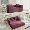thumbnail image 2 of YINIX 62.9"  Sofa Couch with Two Pillows,  Comfy Modular Convertable Sofa Bed for Living Room and Small Spaces, Red, 2 of 9