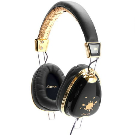 Idance Funky 100 Series Lightweight Headphones - Stereo - Black, Gold - Mini-phone - Wired - 32 Ohm - 15 Hz - 20 Khz - Gold Plated - Over-the-head - Binaural - Circumaural - 4.92 Ft Cable (funky100)