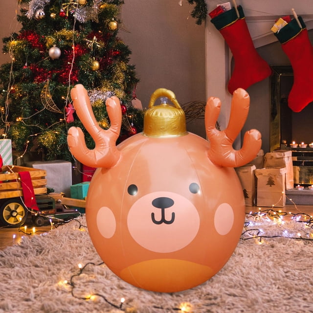 Adorno navideño inflable con forma de bola, ideal para fiestas, decoración navideña, colgante decorativo para entrada, patio o jardín.