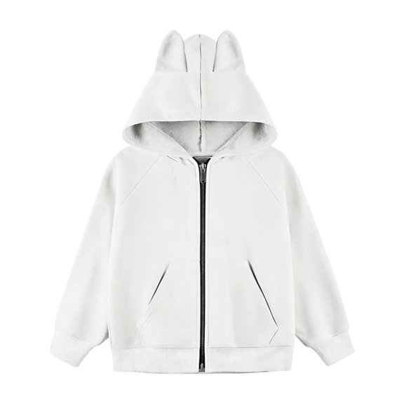SJLDQY Girls Hoodies Casual Hooded Sweatshirt Long Sleeve Zip Up Pullover Tops Size 2-3 Years