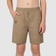 thumbnail image 2 of UngA Boys Athletic Shorts Bermuda Kids Elastic Waisted Pull on Youth Casual Sweat Gym Running Shorts with Pockets (Khaki,7-8 Years), 2 of 4