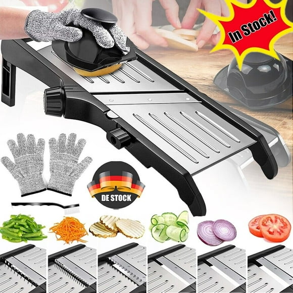 Adjustable Mandoline Slicer, Sharp Durable Potato Slicer, Stainless Steel Vegetable Chopper, Safe Mandoline Slicer For Kitchen (3mm, 6mm, 9mm)
