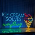 thumbnail image 2 of Handmadetneonsign Ice Cream Solves Everything Neon Sign, Ice Cream Wall Art Decor, Bar Club Beer Wall Decor, 2 of 5