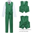 thumbnail image 4 of Little Boys Suit 4PC Wedding Party Vest Tuxedo Dress Suit Outerwear Party Vest Pants Outfits Green 3T, 4 of 7