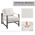thumbnail image 5 of Alden Design Mid-Century Modern Accent Chair with Metal Frame, Ivory Boucle Fabric, 5 of 11