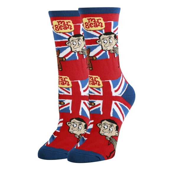 OoohYeah Womens Funny Crew Socks, Hanging with Mr Bean, Novelty Cute Socks