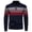 Navy, variant on Men's Quarter Zip Striped Knit Sweater Long Sleeve Mock Neck Casual Work Top