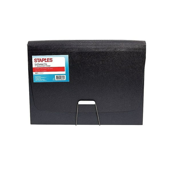 Staples Expanding File with 1" Document CS Letter Size 13pocket Black