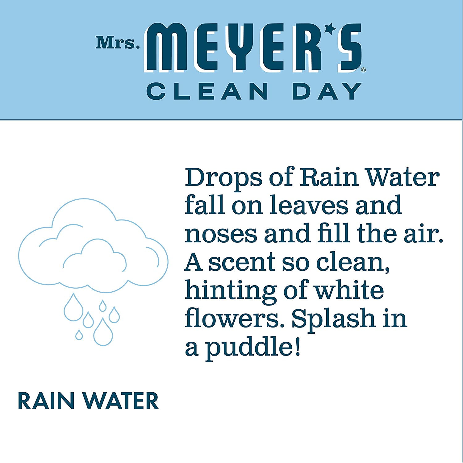 Mrs. Meyer's Clean Day Liquid Hand Soap Refill, Rainwater, 33 OZ (Pack of 6)