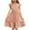 Pink., variant on HBGVBA Girl's Crew Neck Midi Dresses,Pleated Sleeve Casual Sundress,Summer Cute Double Ruffled Sleeve Crew Neck Breathable Lightweight Kids Dress