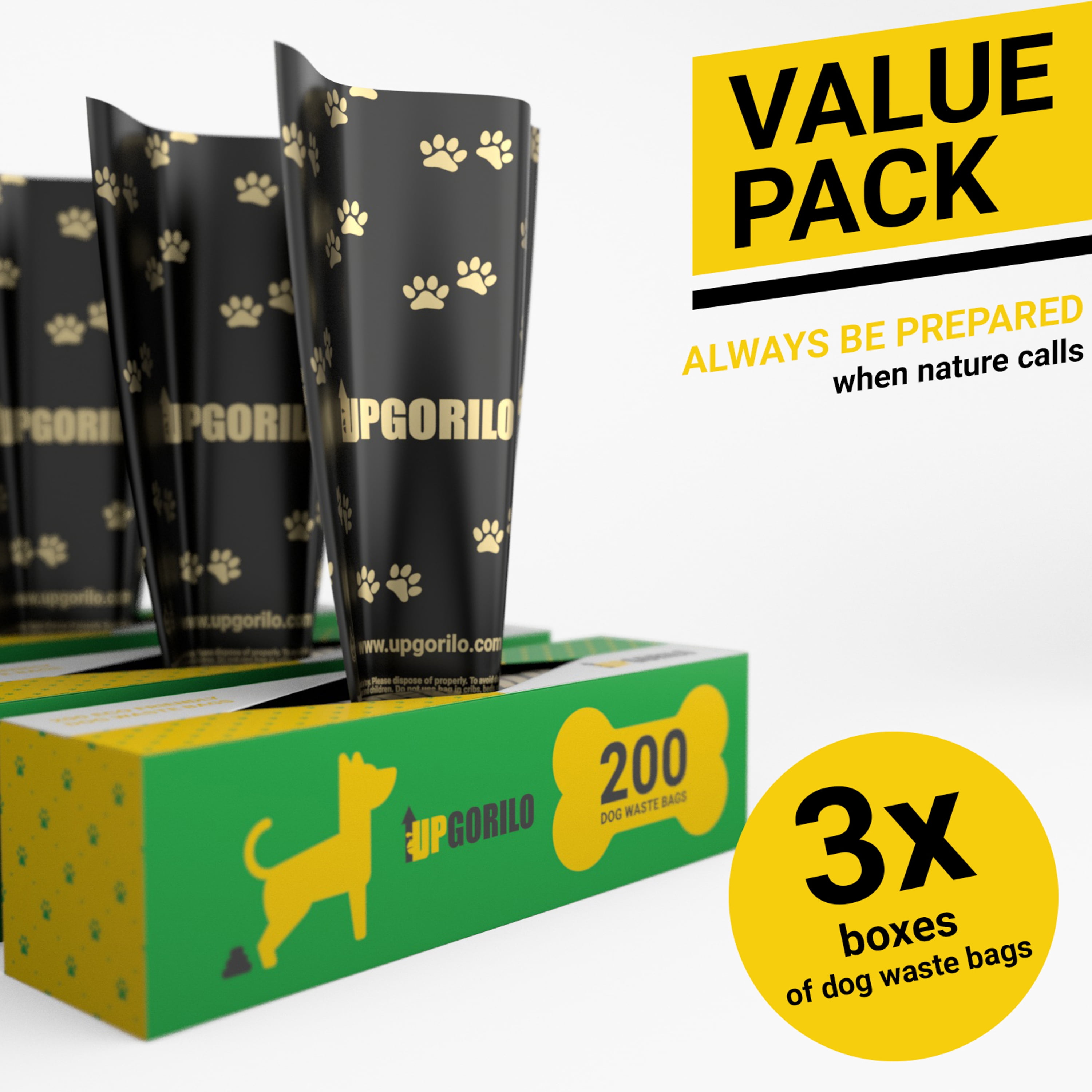 Emma + Oliver 3 Roll Set of 8 x 13 Unscented Premium Pet Waste Station Bags, 600 Extra Thick and Strong Leak Proof Dog Waste Bags