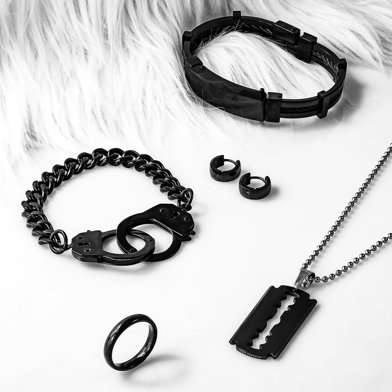 Punk Necklaces Stainless Steel Mens Stainless Steel Razor