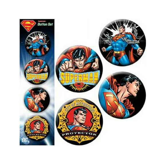 DC Comics Superman Action Four 4 Piece Button Set