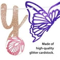 thumbnail image 3 of Butterfly Kisses Birthday Wishes Banner, Butterfly First Birthday Party Banner, Butterfly Birthday Party Decorations (Rose Gold), 3 of 6