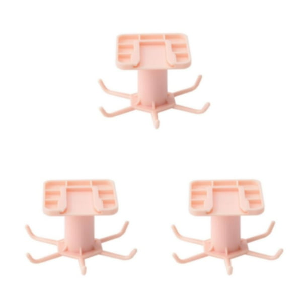 Injueey Colgador de cocina ABS, autoadhesivo, sin perforaciones, 360 grados, 6 garras, taza desmontable, taza, herramienta de cocina, estante Type1 NO1
