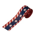 thumbnail image 2 of Independence Day Patriotic Ribbon 5M Wired Flag Ribbon,Red White Blue Star Stripe Craft Ribbon for Party Decorations DIY Garlands Bows Gift Wrapping,4th of July Memorial Day Celebration-D, 2 of 3
