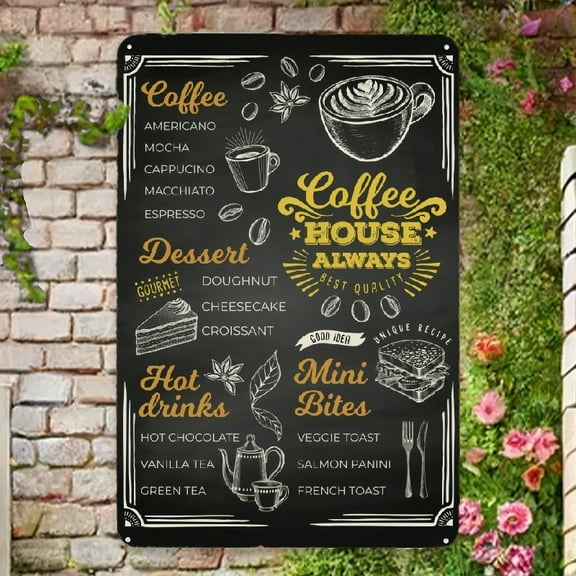 Coffee house blackboard' Poster,metal Decorative Sign & Plaque Wall Decor For Home Bedroom Bar Country Garden Bathroom Decor Gifts, Decorative Sign & Plaques