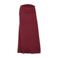 thumbnail image 2 of Vedolay Midi Skirt Women's Plus Size Everyday Knit Midi Skirt,Red S, 2 of 3