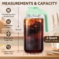 thumbnail image 4 of Glass Pitcher With Lid  64 Oz Mason Jar Double Leak Proof 2 Quart Breast Milk Storage Containers For Fridge Wide Mouth Sun Tea Juice Cold Brew Coffee, 4 of 8