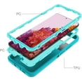 thumbnail image 5 of Galaxy S21 Ultra Case for Samsung Galaxy S21 Ultra 5G Case Military Drop Shockproof  Heavy Duty Rugged 3 in 1 Protection Cover for Galaxy S21 Ultra Phone Case (Teal+Light Green), 5 of 9