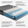 thumbnail image 4 of Queen Mattress 12 inch Hybrid Mattress in a Box，Medium Firm Mattresses with Gel Memory Foam & Pocket Springs, Pressure Relief, Cooling,Edge Support, 100 Night Trial, 4 of 10