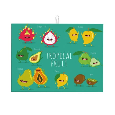 

Bingfone Tropical Fruit 18 X 24 Dish Drying Mat For Kitchen Counter Ultra Absorbent Microfiber