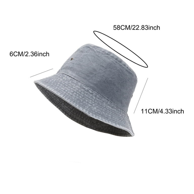 fatyb Unisex Denim Bucket Hat Cotton Washed Outdoor Beach  display picture 1