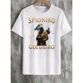 thumbnail image 2 of Spioniro Men's Funny Italian Brainrot Graphic T-Shirt - Retro Cartoon Print Short Sleeve Tee, White with Golden Accents, Regular Fit Casual Summer Top for Daily Wear, Italian T Shirt, 2 of 15