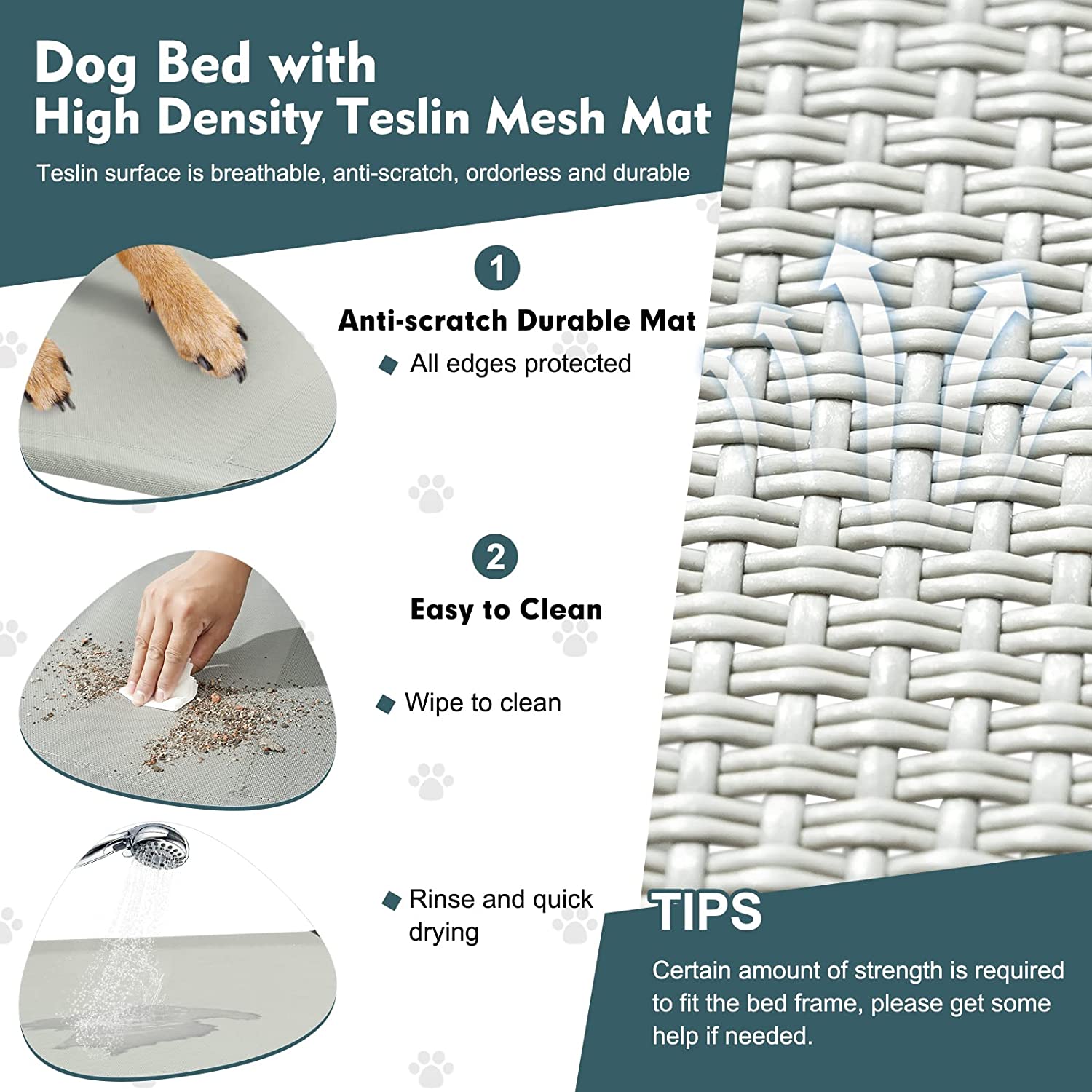 Furggis Elevated Dog Bed with UV-Resistant Canopy photo 2