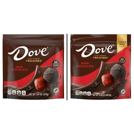 Dove Dark Chocolate Candy 7.61 oz & Dove Promises Dark Chocolate Candy 14.08 oz