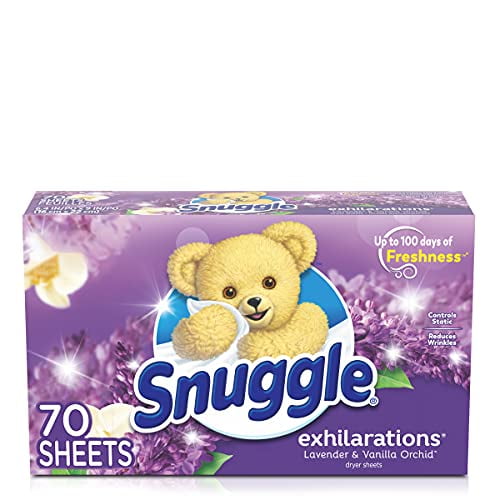 Snuggle Exhilarations Fabric Softener Dryer Sheets, Lavender & Vanilla Orchid, 70 Count