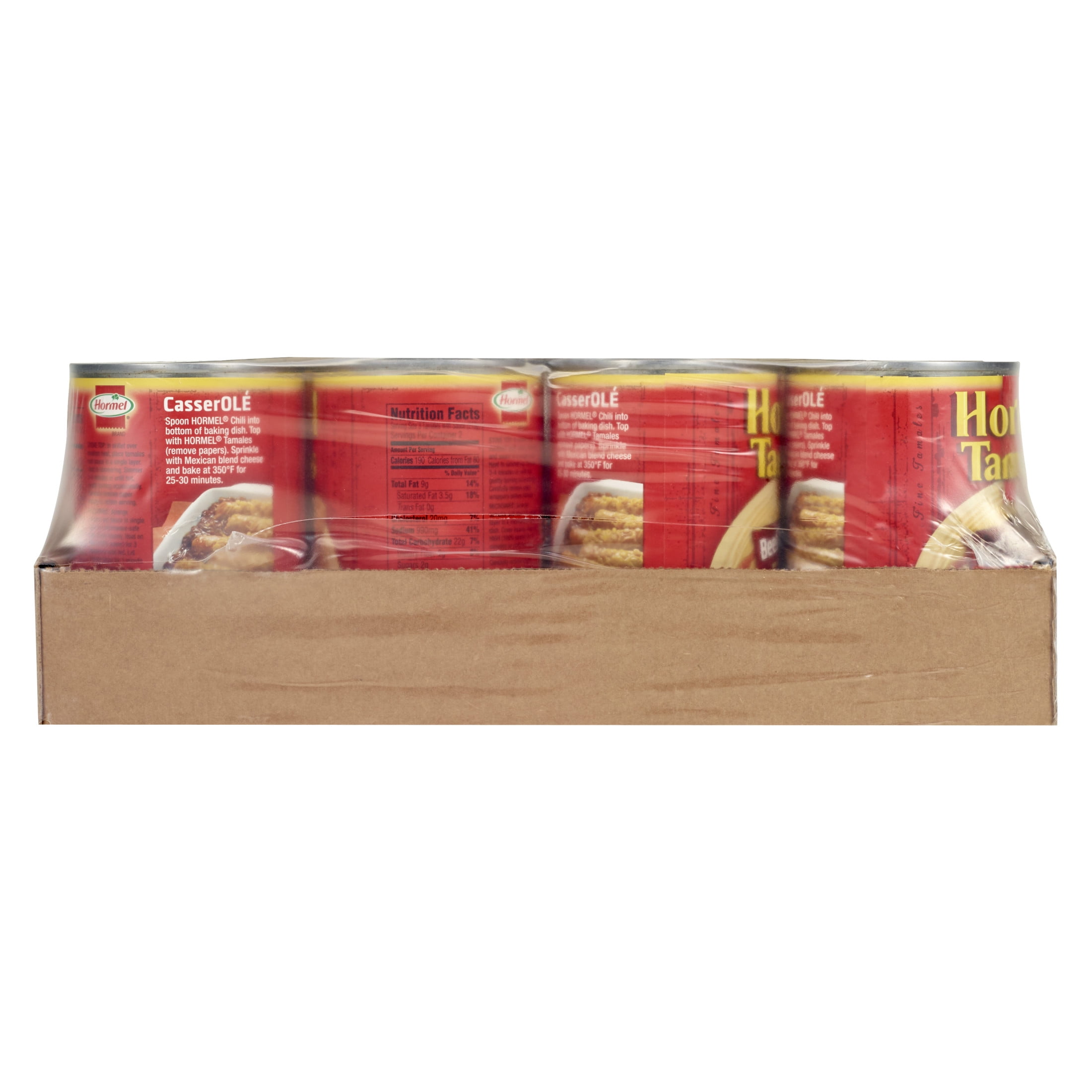 (4 pack) HORMEL Beef Tamales in Chili Sauce, Shelf-Stable, 15 oz Steel Can