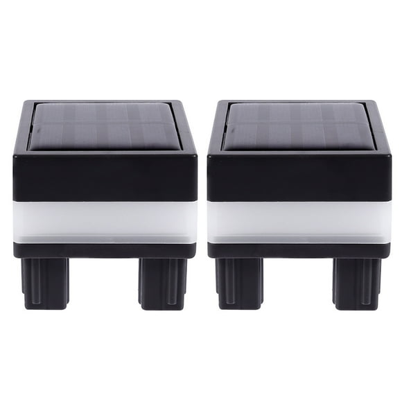 Shisuyan 2pcs Outdoor Solar Fence Lights Waterproof Yard Post Lights Villa Fence Lamp