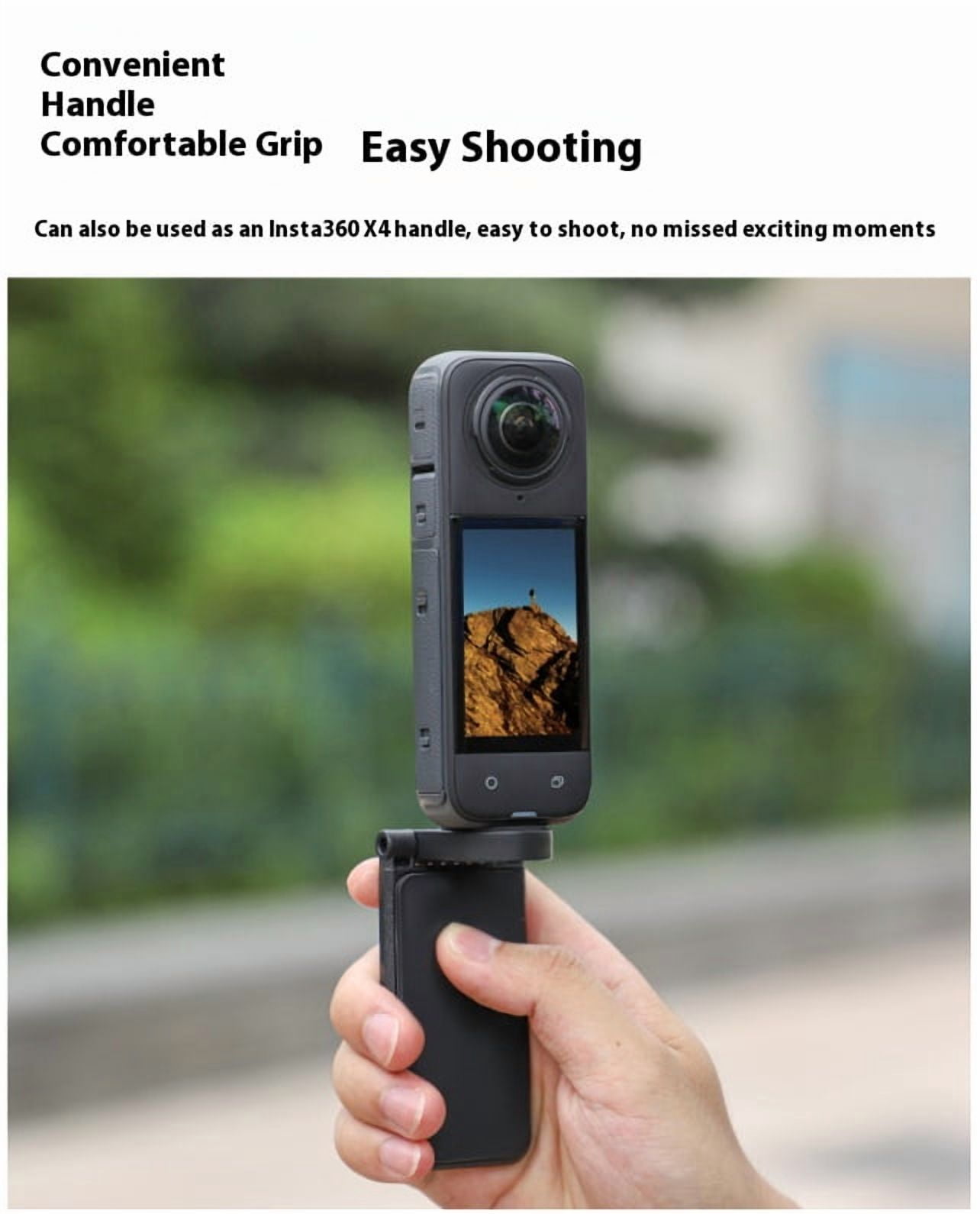Magnetic Tripod Base Mount for Insta360 X4/X3 – Bigcan Handheld Grip with Strong Magnet Attachment, Desktop Stand for Vlog Filming and Multi-Angle Shooting
