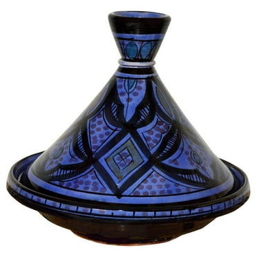 Moroccan Handmade Serving Tagine Exquisite Ceramic With colors Traditional 10 inches Across