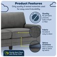 thumbnail image 3 of Serta Copenhagen 78" Rolled Arm Sofa with Removable Covers Gray, 3 of 16