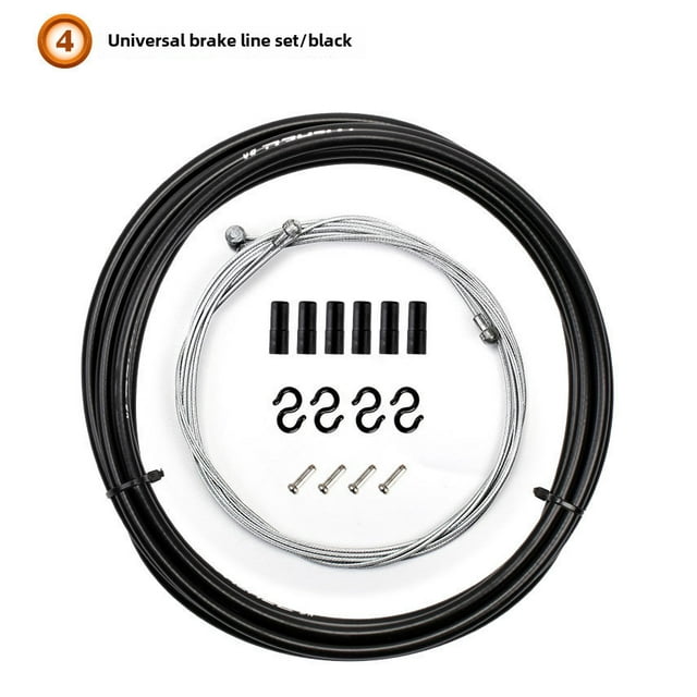 Trlreq Premium Bicycle Brake & Derailleur Cable Kit: High Carbon Steel Line with Inner Wire, Universal Fit for Mountain & Road Bikes, Essential Basic Set for Reliable Performance – Black Brake