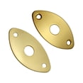 thumbnail image 3 of 2 placas de jack ovaladas curvas de metal para guitarra eléctrica y bajo, color dorado, 3 of 8