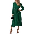 thumbnail image 1 of Vestido midi elegante de manga larga para mujer, con cinturón, para fiesta, boda, invitados, oficina, 1 of 5