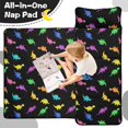 thumbnail image 4 of Dinosaur and Silhouette Black Pattern Teens Toddler Nap Mat with Pillow, Sleeping Mat Bag for Preschool Daycare 51"x22", 4 of 6