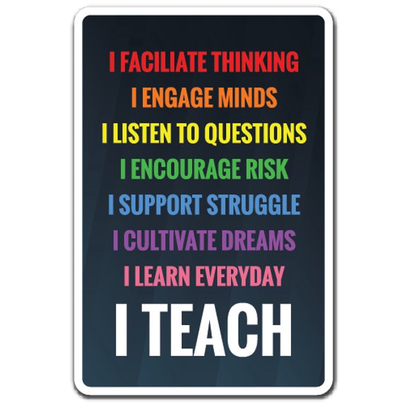 I TEACH Decal teacher school parents college high school teacher | Indoor/Outdoor | 7" Tall