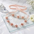 thumbnail image 4 of Miallo Boho Floral Hair Accessories Set of 4, Pink Rose Wedding Hair Band with Pearl Crystal Hair Pins for Brides, Bridesmaids, and Flower Girls, 4 of 8