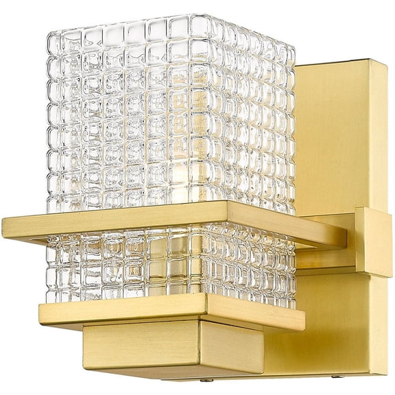 310-1W-SG-CL Innovations Lighting Wellfleet - 1 Light Bath Vanity In Retro Style-6 Inches Tall and 5.25 Inches Wide-Satin Gold Finish-Halogen Lamping