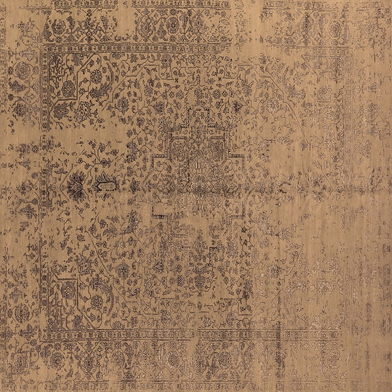 Ahgly Company Indoor Square Oriental Brown Industrial Area Rugs, 5' Square