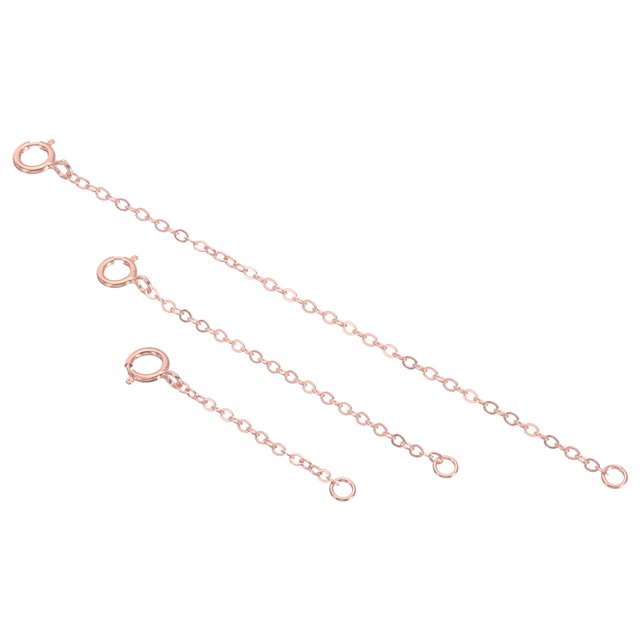 Unique Bargains Rallonge de Collier en Argent 1 Pouce 2 Pouces 3 Pouces S925 Plaqué Or, Or Rose 3 Pack