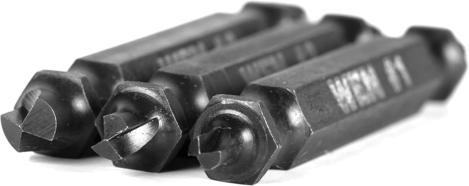 Screw Extractor Kit, Impact-Rated 3-Piece Set with Double-Ended Bits (DBX003)
