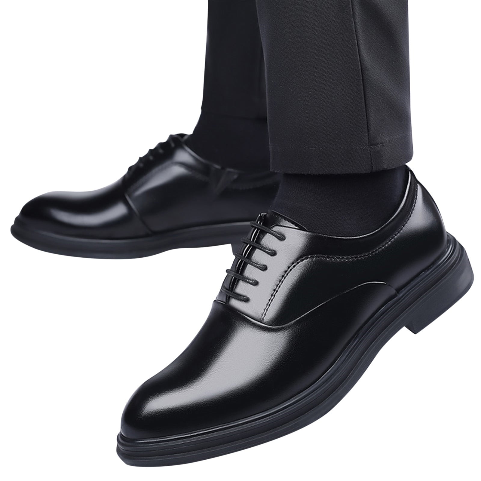 Luxury Stylish Black Low Heel Formal Shoes for Men S219-J24232 (STOCK ITEM)  | PRISTINE