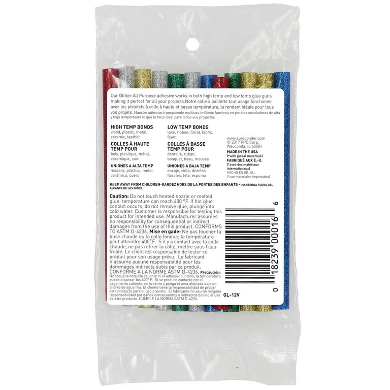 Colored Hot Glue Sticks - Blue, Red, Green, Gold, Silver, Gold and