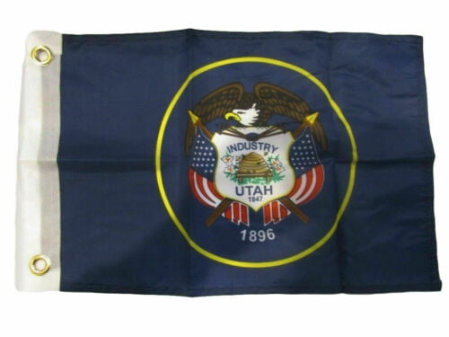 12x18 State of Utah 2ply Double Sided 12"x18" Flag Grommets 