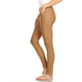 thumbnail image 2 of Women's Stretchy Slim Jeggings with 5 Pockets Cotton Blend, Khaki Medium, 2 of 3
